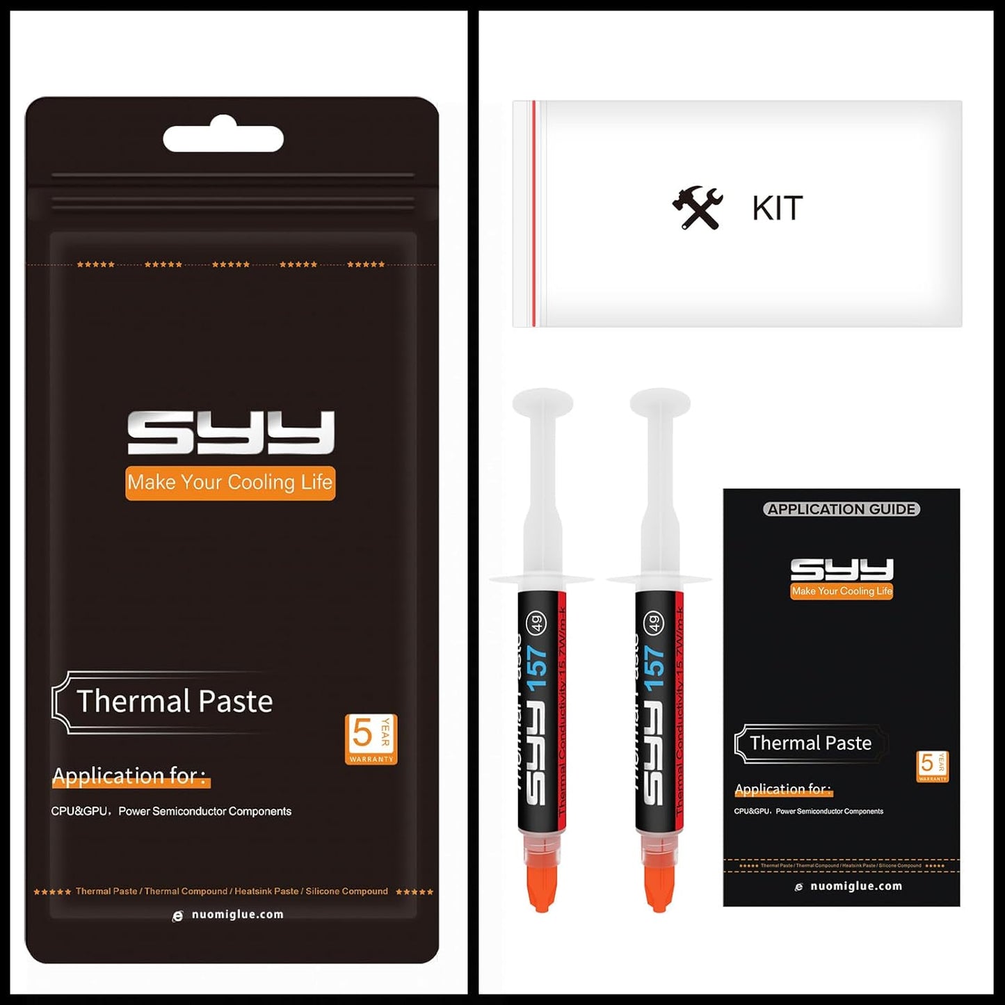 Thermal Paste CPU 8G,With Toolkit, CPU Thermal Compound for Ic/Processor/Cpu/All Coolers