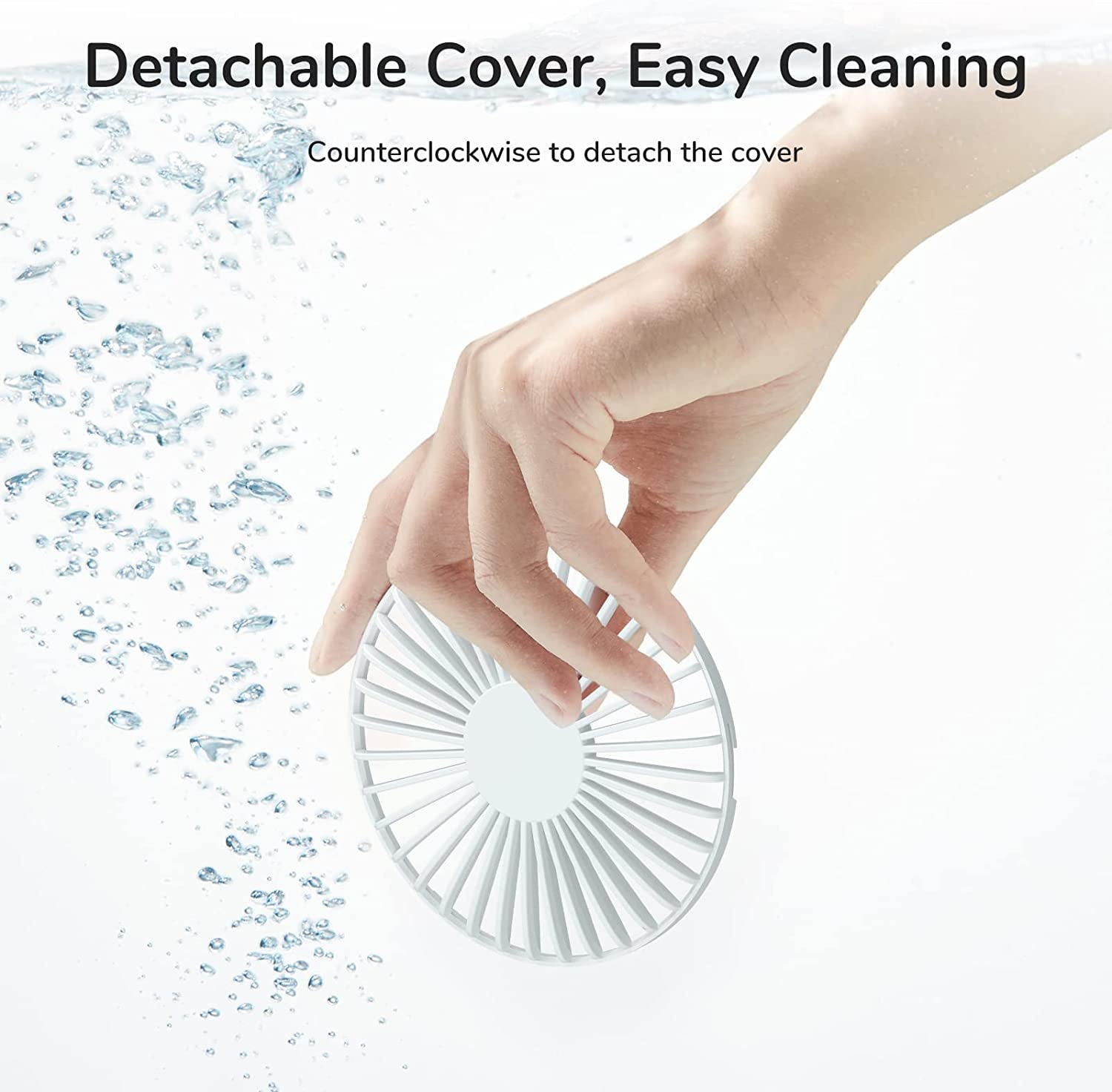 Handheld Fan [20H Max Cooling Time] 4000Mah USB Rechargeable, Battery Operated Portable Fan with 3 Speeds for Travel/Makeup/Office-White